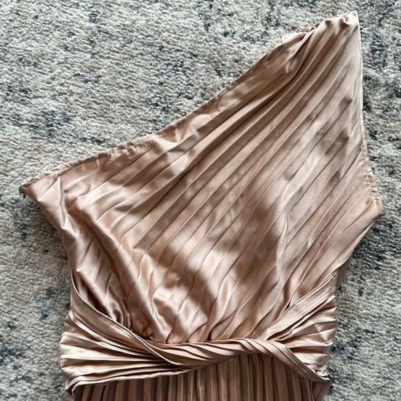 New One Shoulder Champagne Colored Dress - Picture 6 of 6